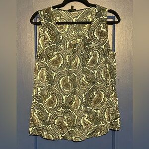 Talbots Tank Top with Paisley Pattern